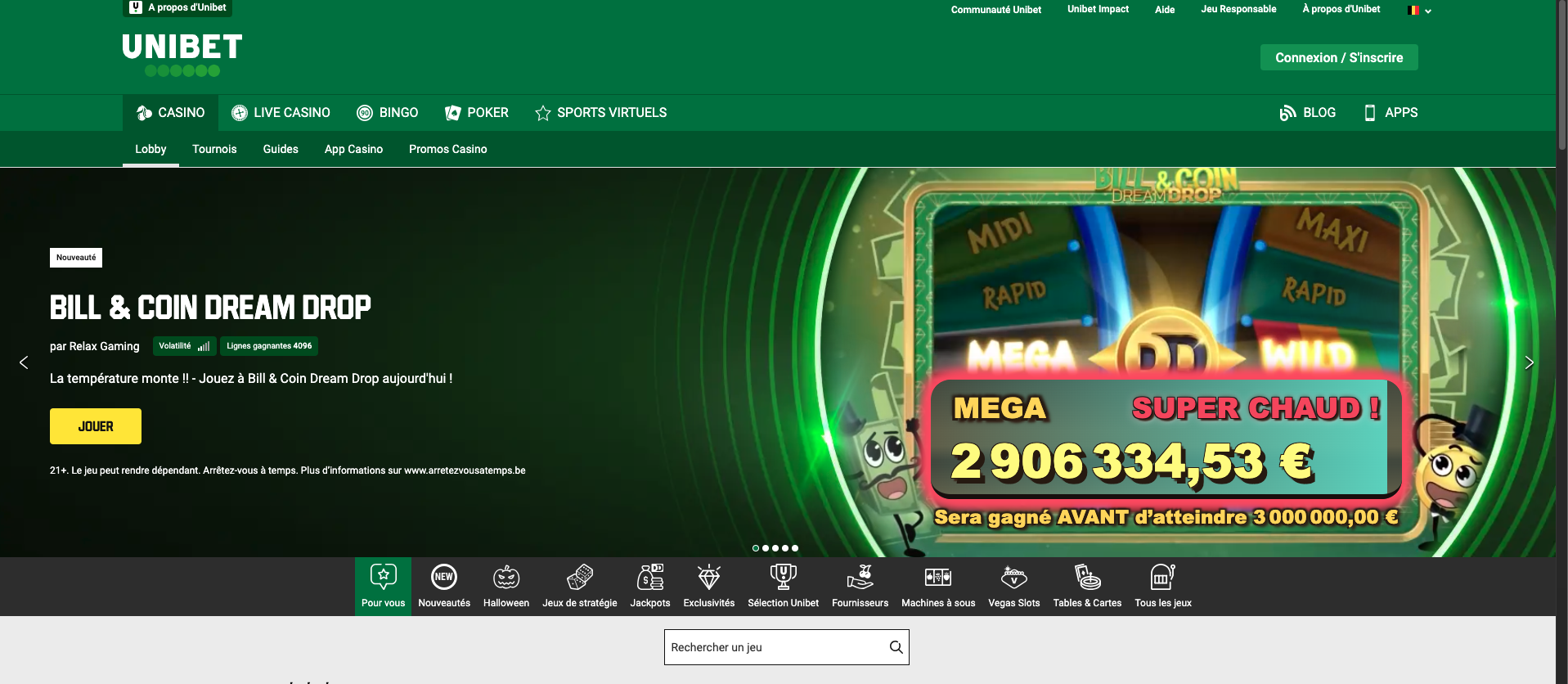 Unibet casino Belgique