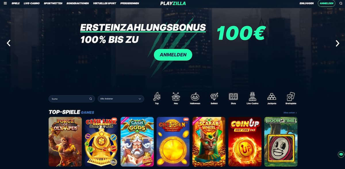 Einblick in das Playzilla Casino