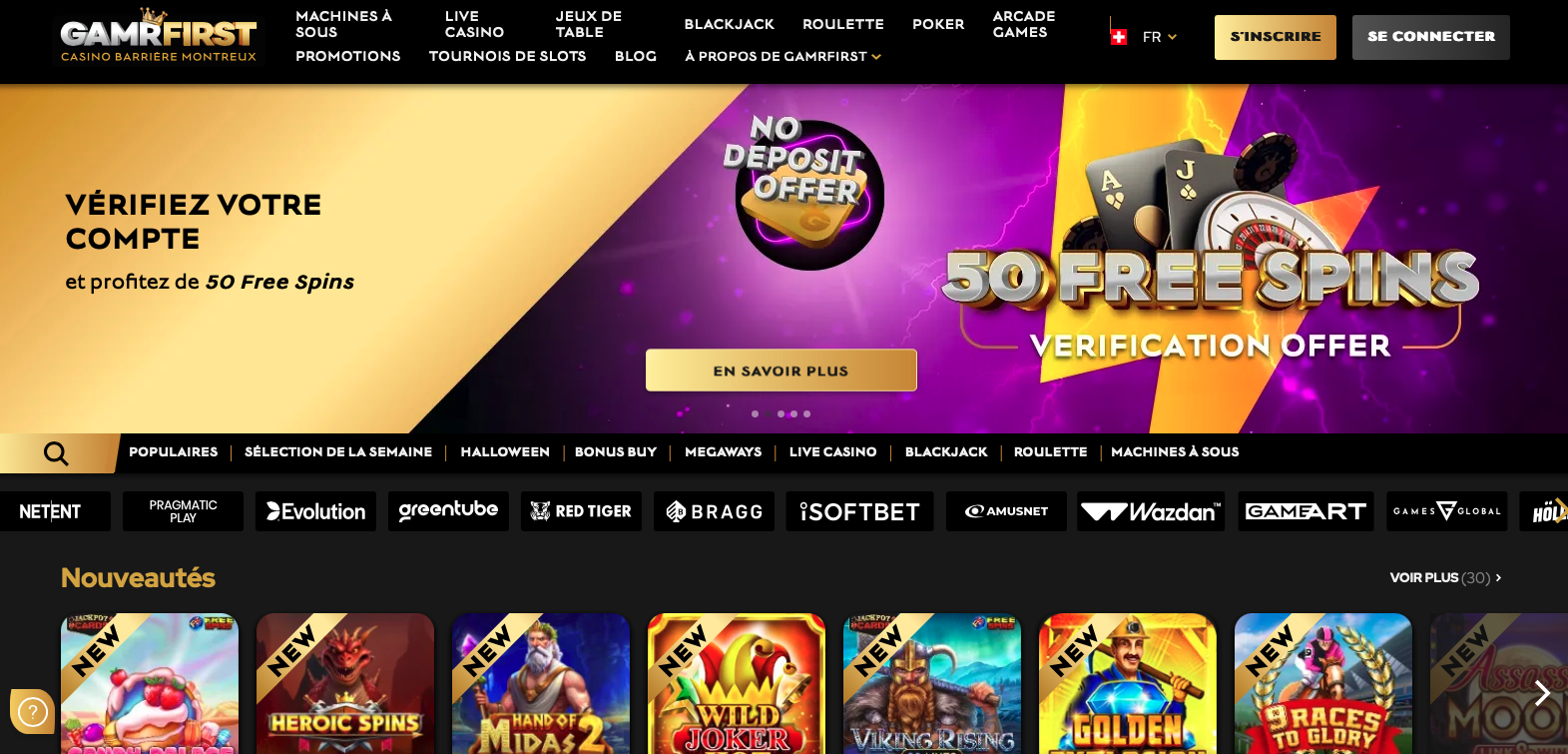 Gamrfirst casino homepage