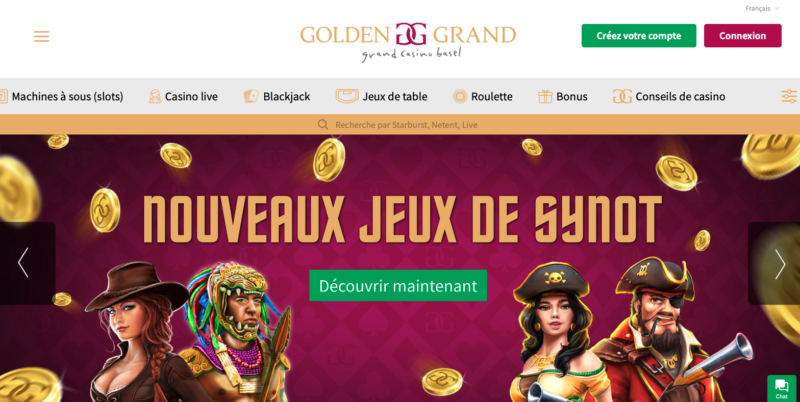 Golden Grand casino homepage