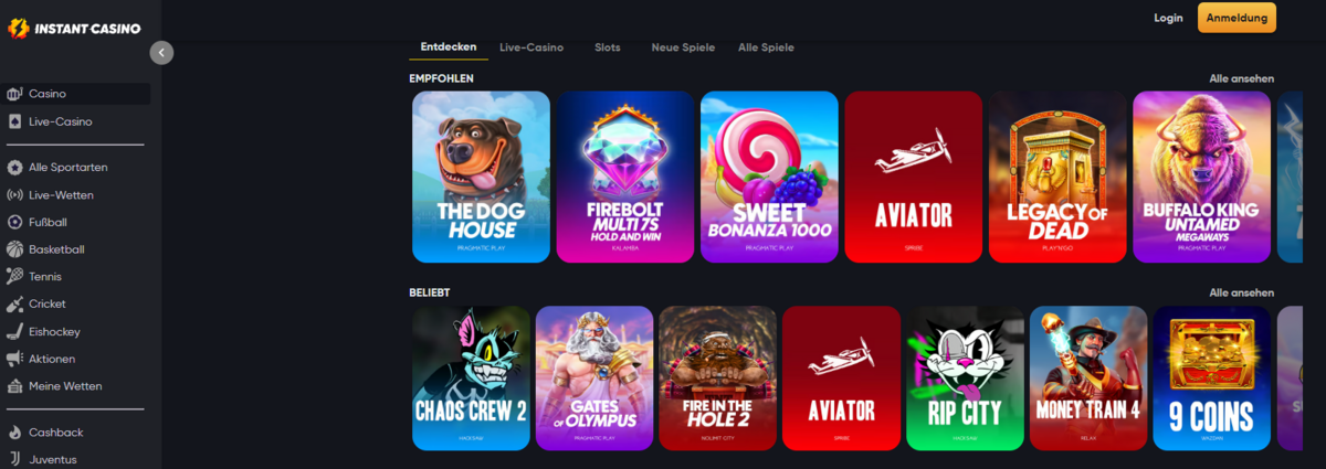 Instant Casino Slots