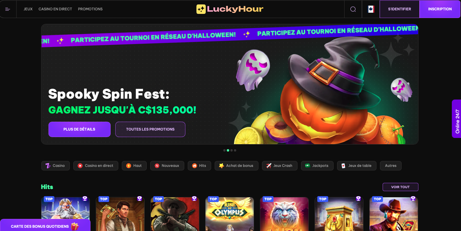 LuckyHour homepage