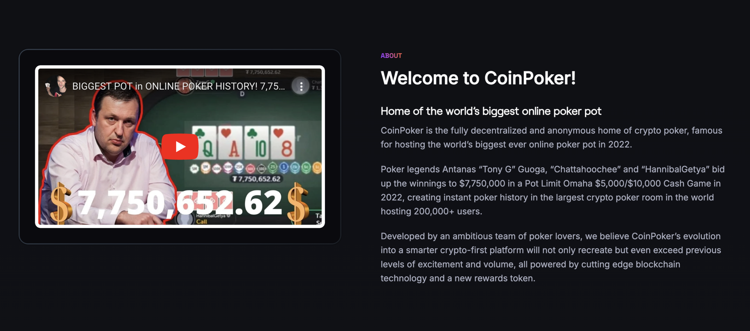 1. Coin Poker – Geriausias kriptovaliutų kazino žaisti pokerį