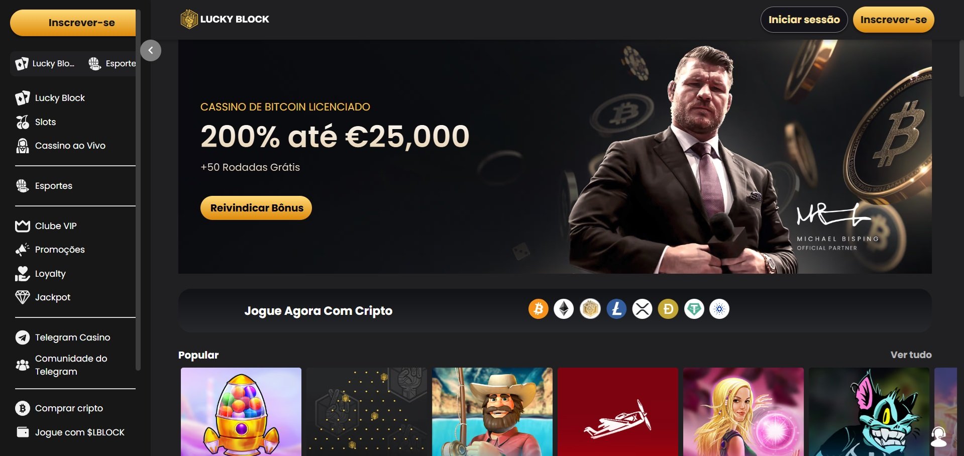 Ripple casino - Lucky Block homepage