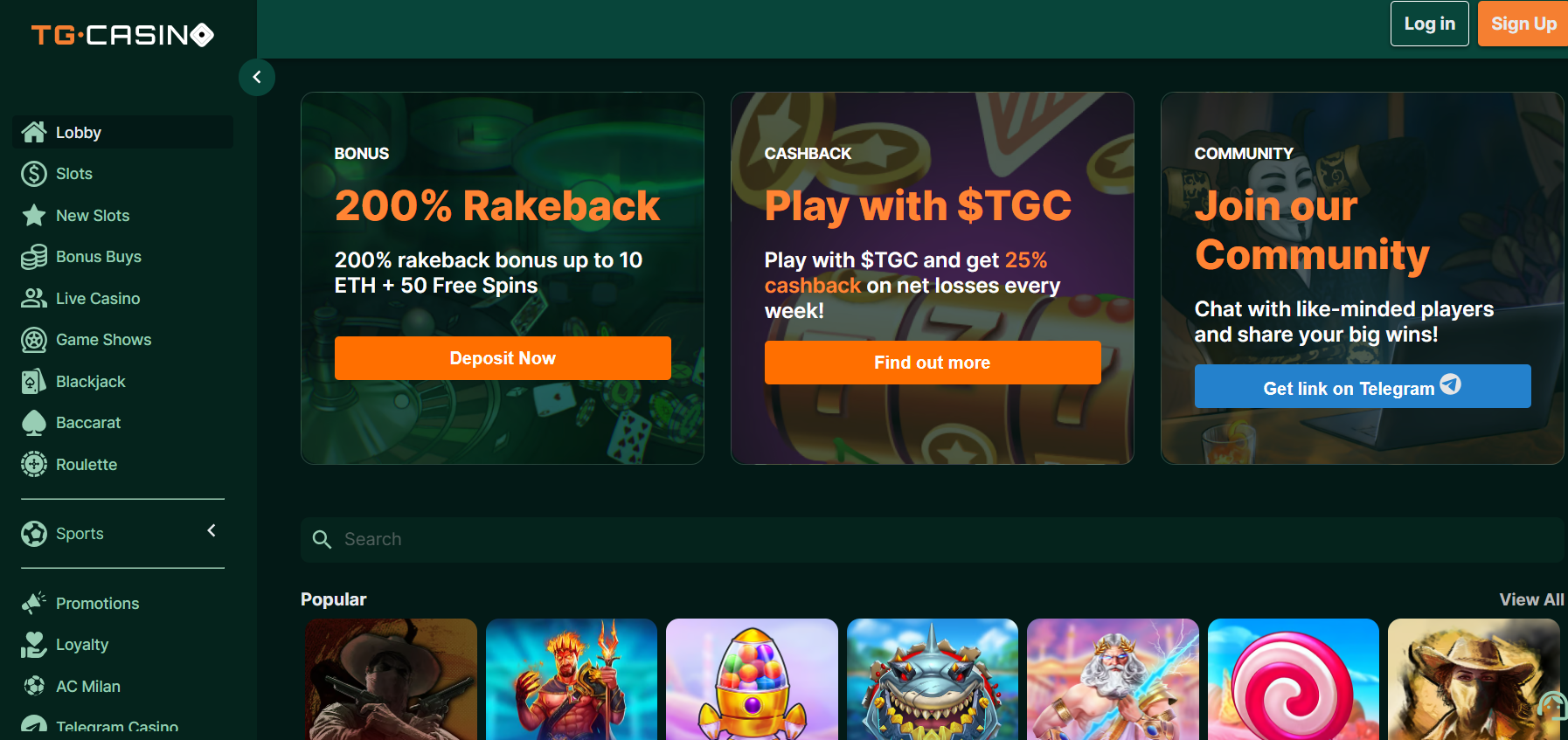 Online platforma TG.casino