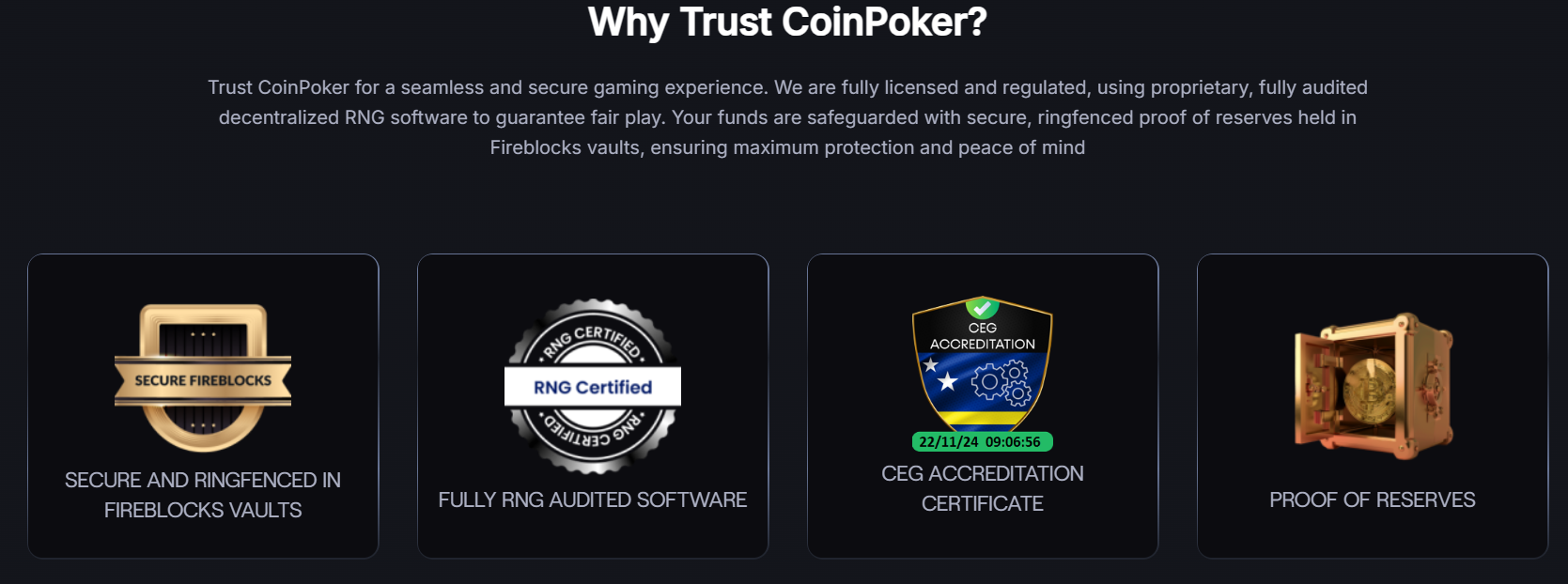 Výhody CoinPoker